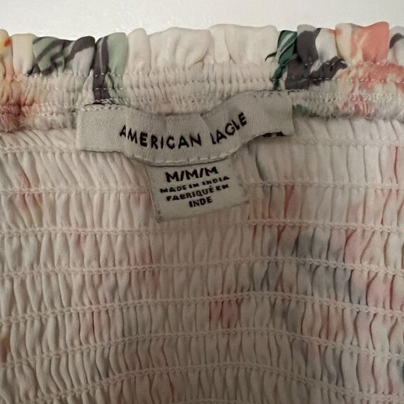 American Eagle Silky Ruched Midi Dress, Size M - Floral Print - Picture 5 of 6